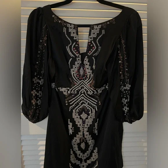 Nanette Lepor Silk Beaded Sleeved Mini Dress - Picture 3 of 13
